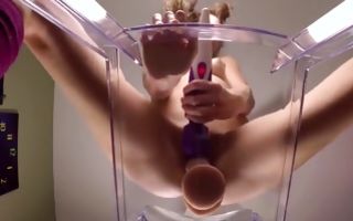 Cute amateur slut in skirt gets solo orgasms with a dildo inside